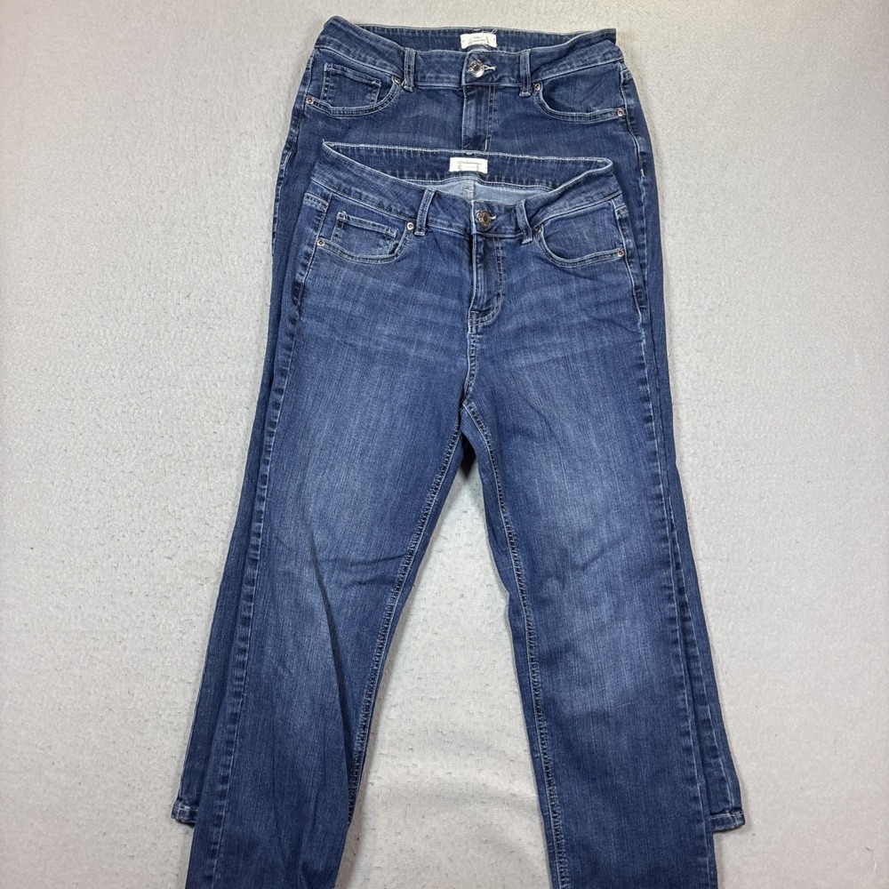 M Jeans By Maurices Size 10 Short Womens Straigh Mid Rise Blue Denim lot of 2
